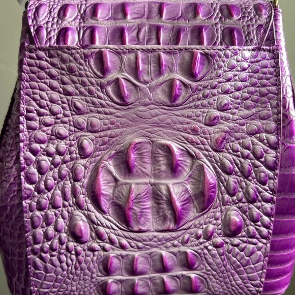 Brahmin Margo Crossbody Shoulder Bag Lilac Essence Melbourne Croc Embossed - Picture 11 of 17